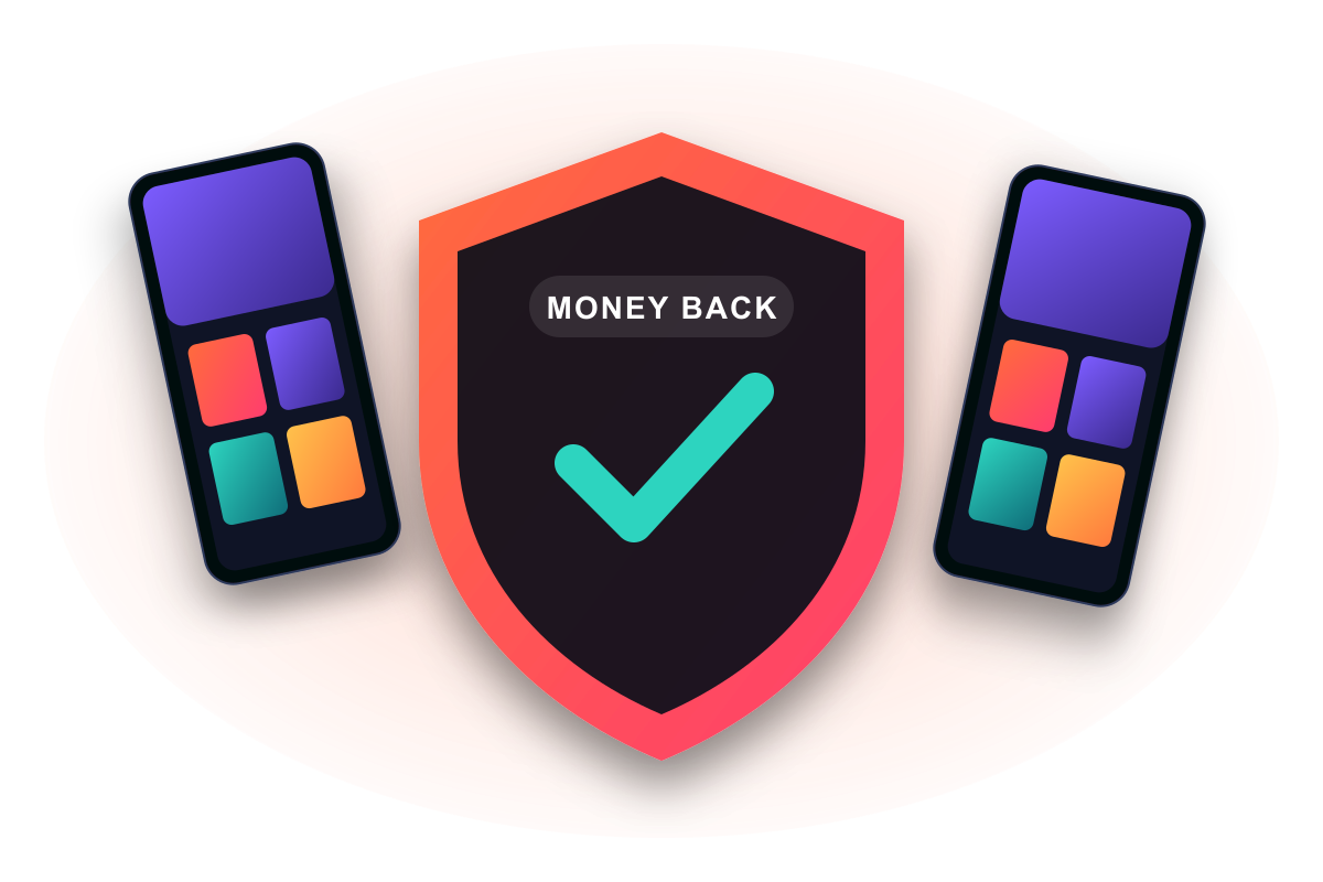 PeoplesTV IPTV IPTV money-back guarantee badge with a 7-day refund window